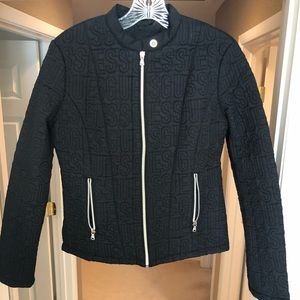 Guess black quilted logo jacket